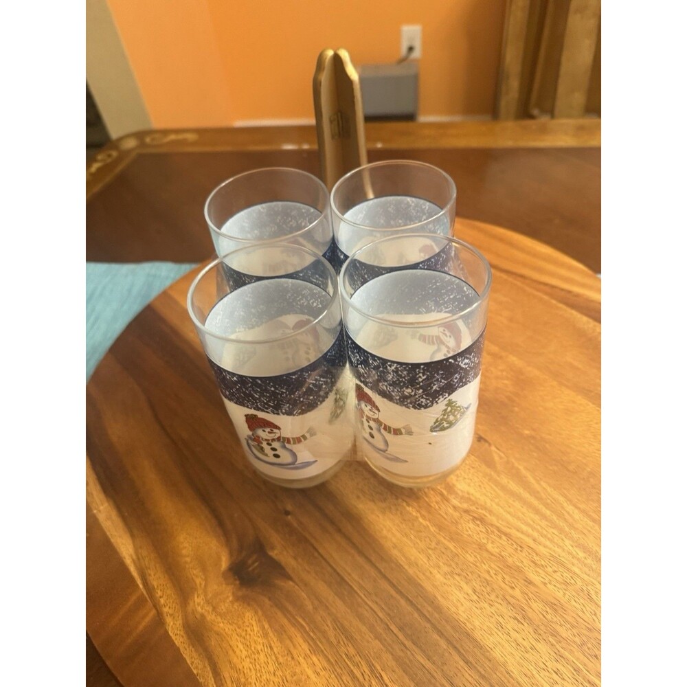 16 Oz Glassware Cooler Snowman by ThomsonA SET OF 4